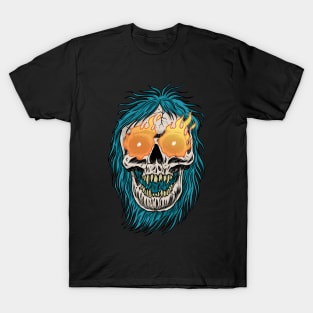 Horror Skull with Faming Eyes T-Shirt